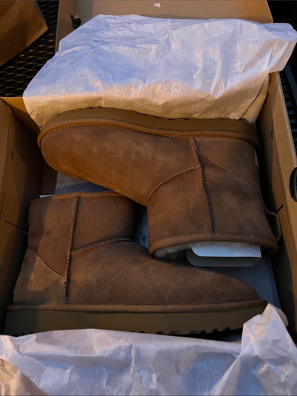 UGG Chestnut Suede Classic Mini II Short Boot